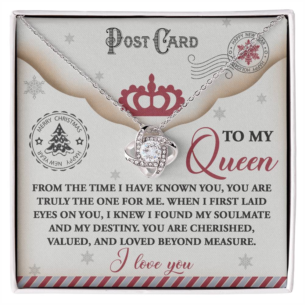 Post Card To My Queen - Love Knot Necklace For Soulmate For Christmas
