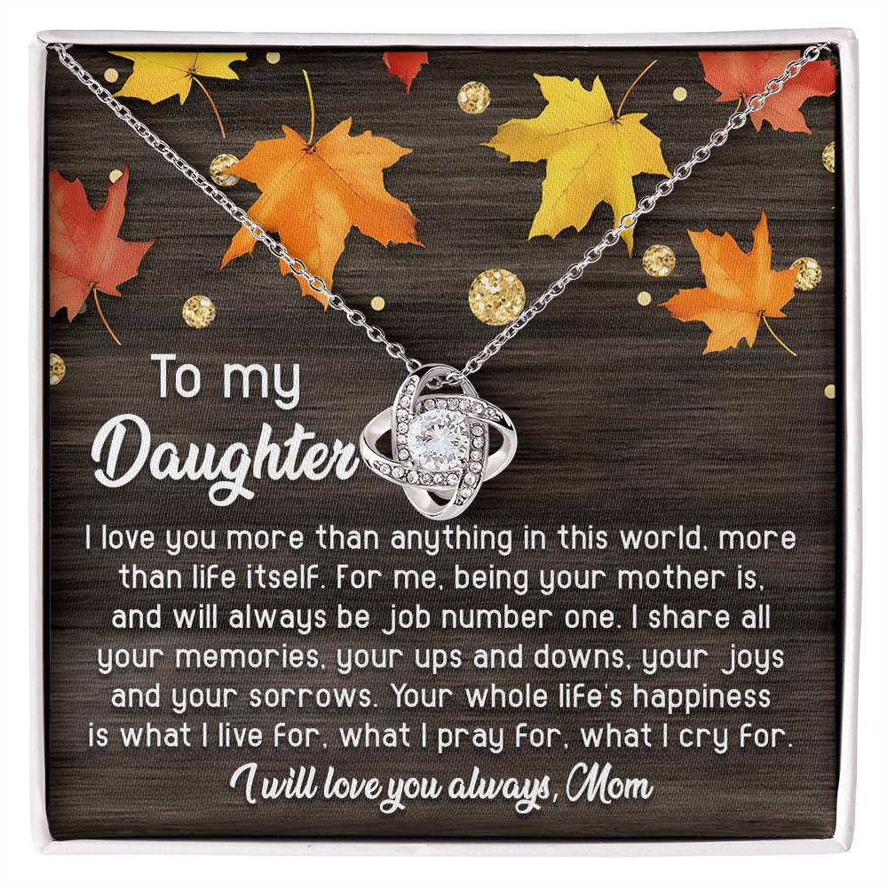 Job Number One - Love Knot Necklace For Daughter