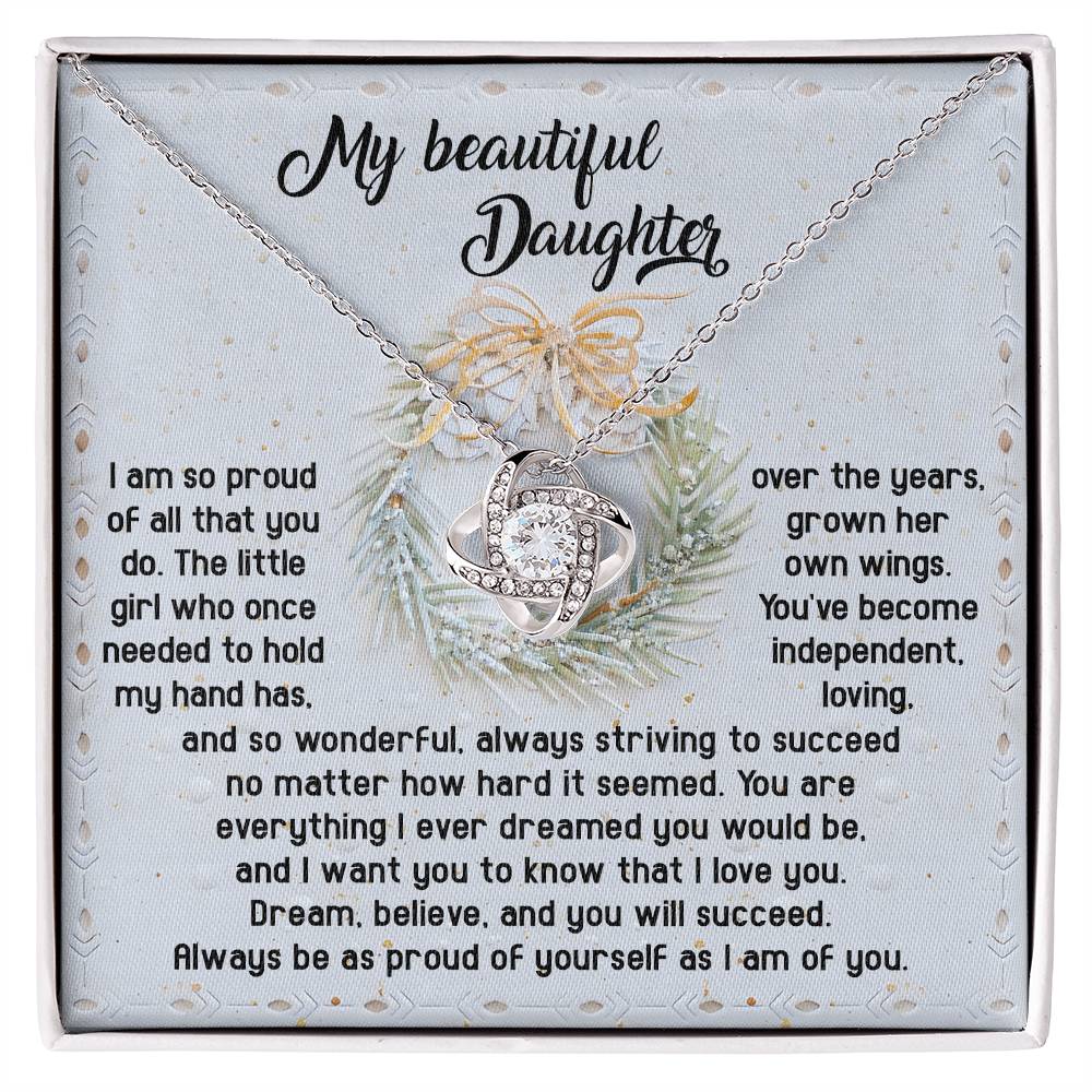 Proud Of Yourself - Love Knot Necklace For Daughter For Christmas