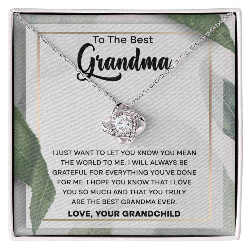 You Mean The World To Me - Love Knot Necklace For Grandma
