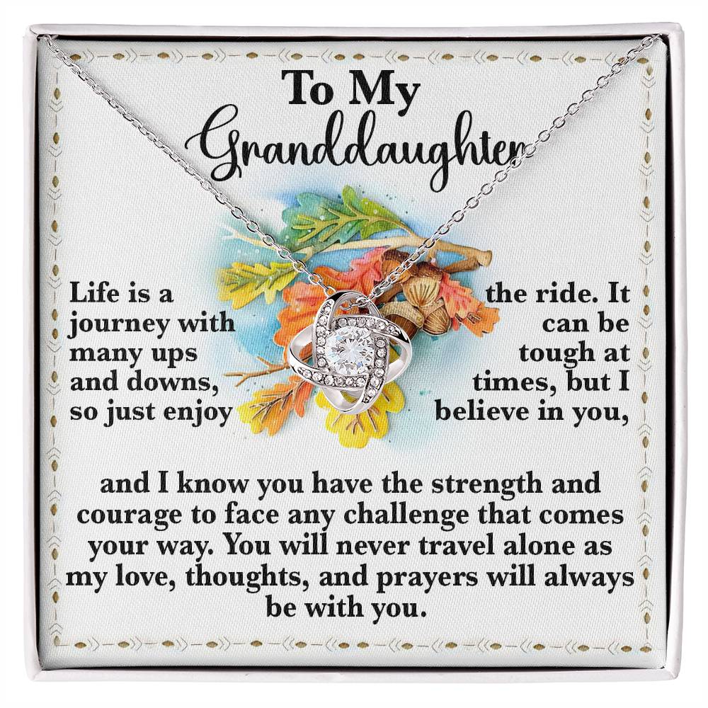 You Will Never Travel Alone - Love Knot Necklace For Granddaughter