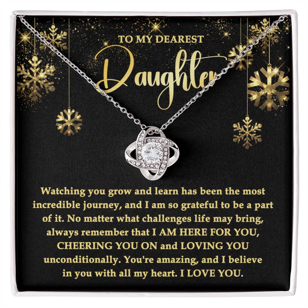 Believe In You With All My Heart - Love Knot Necklace For Daughter For Christmas