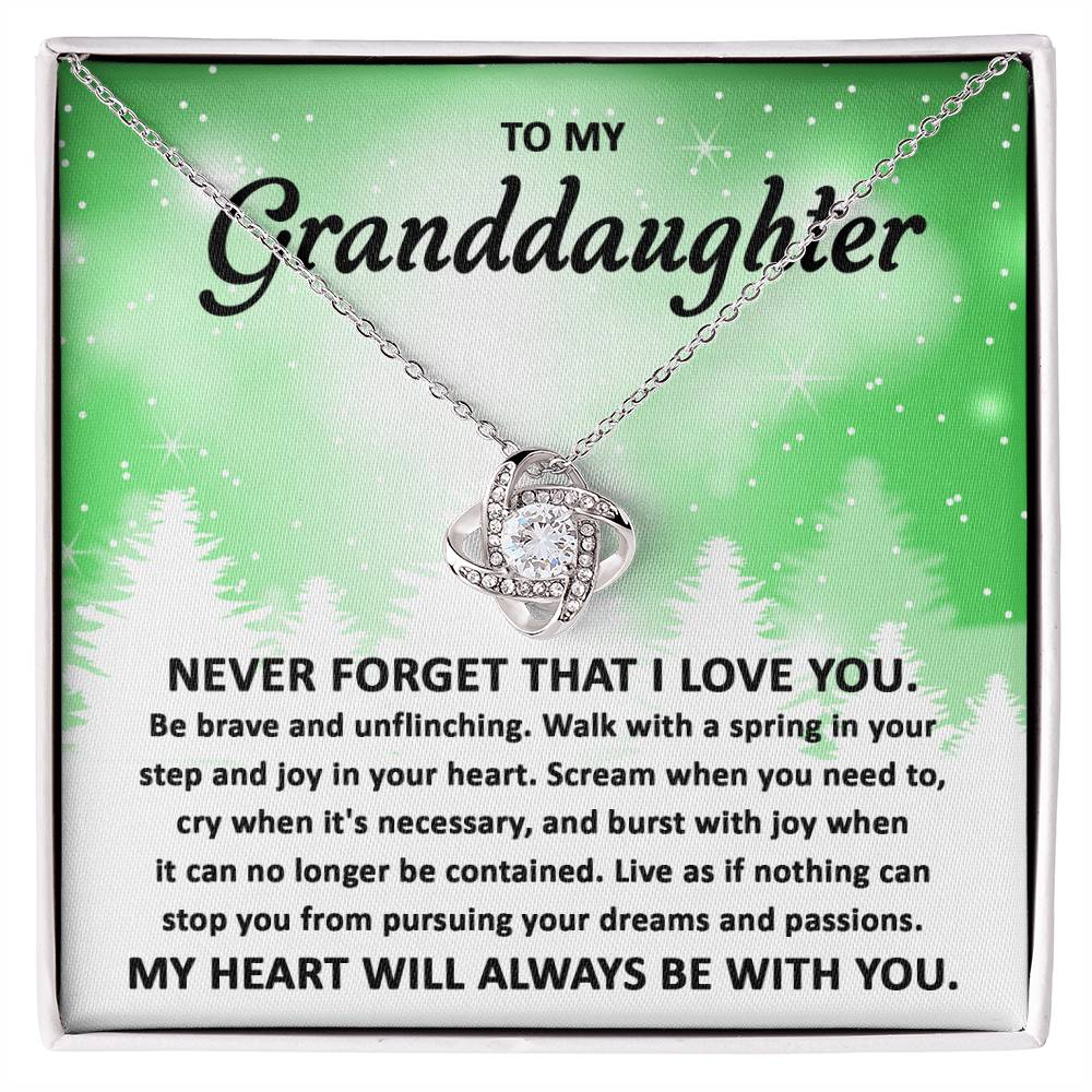 Pursue Your Dreams - Love Knot Necklace For Granddaughter For Christmas