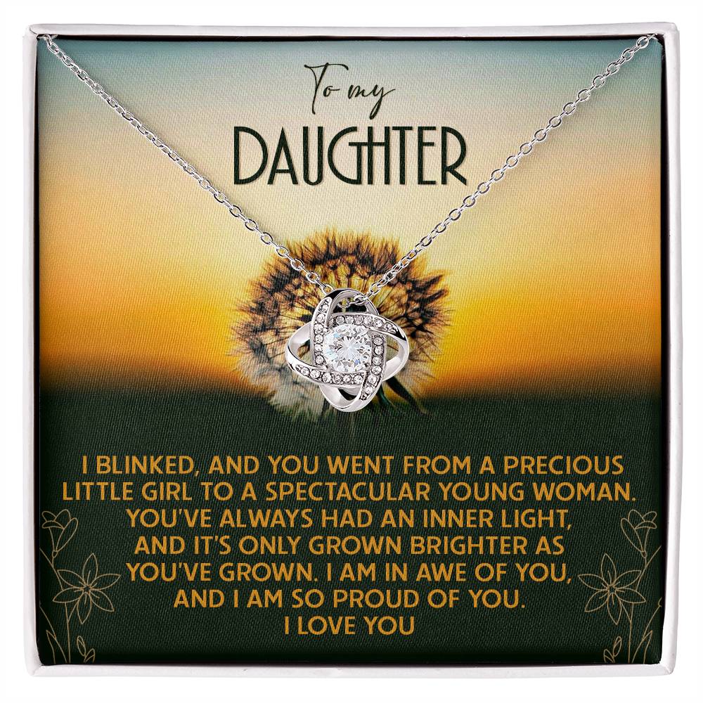 Inner Light That Has Grown Brighter - Love Knot Necklace For Daughter