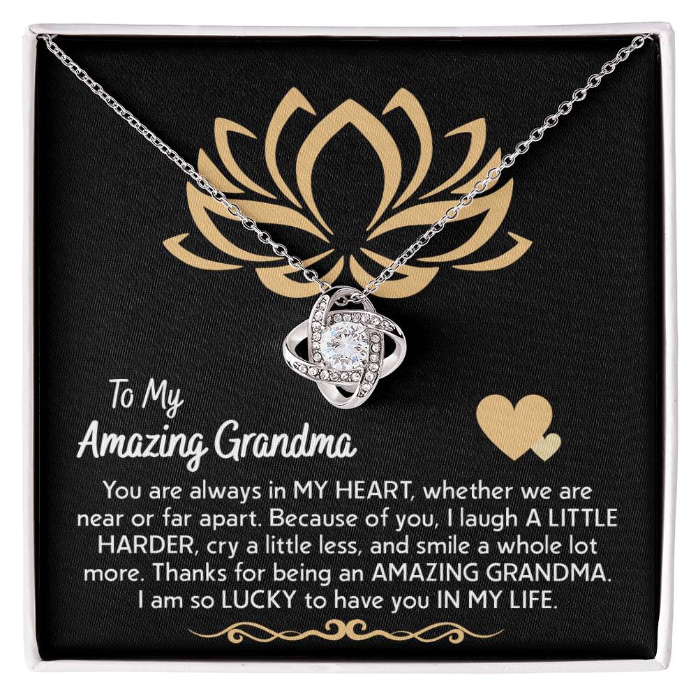 In My Heart - Love Knot Necklace For Grandma