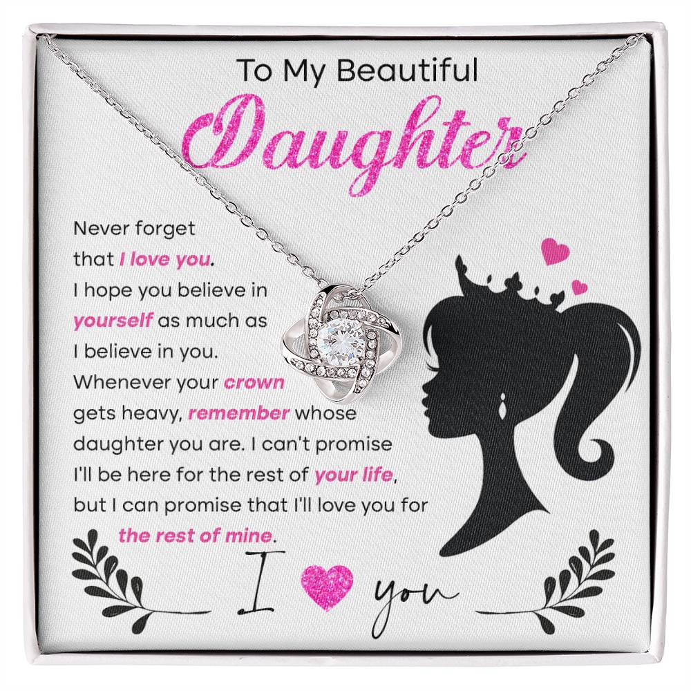 Believe In Yourself - Love Knot Necklace For Daughter
