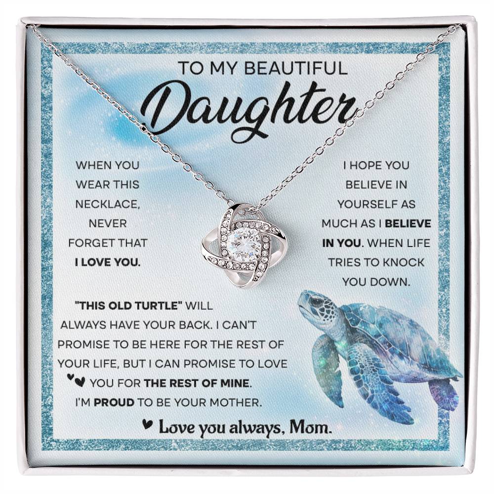 This Old Turtle - Love Knot Necklace For Daughter