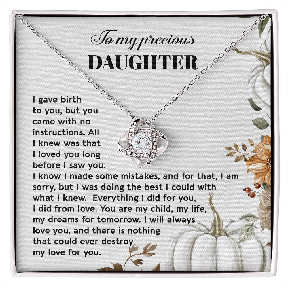 My Dreams For Tomorrow - Love Knot Necklace For Daughter