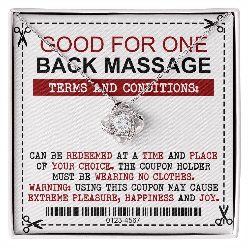 Back Massage Coupon - Love Knot Necklace For Wife
