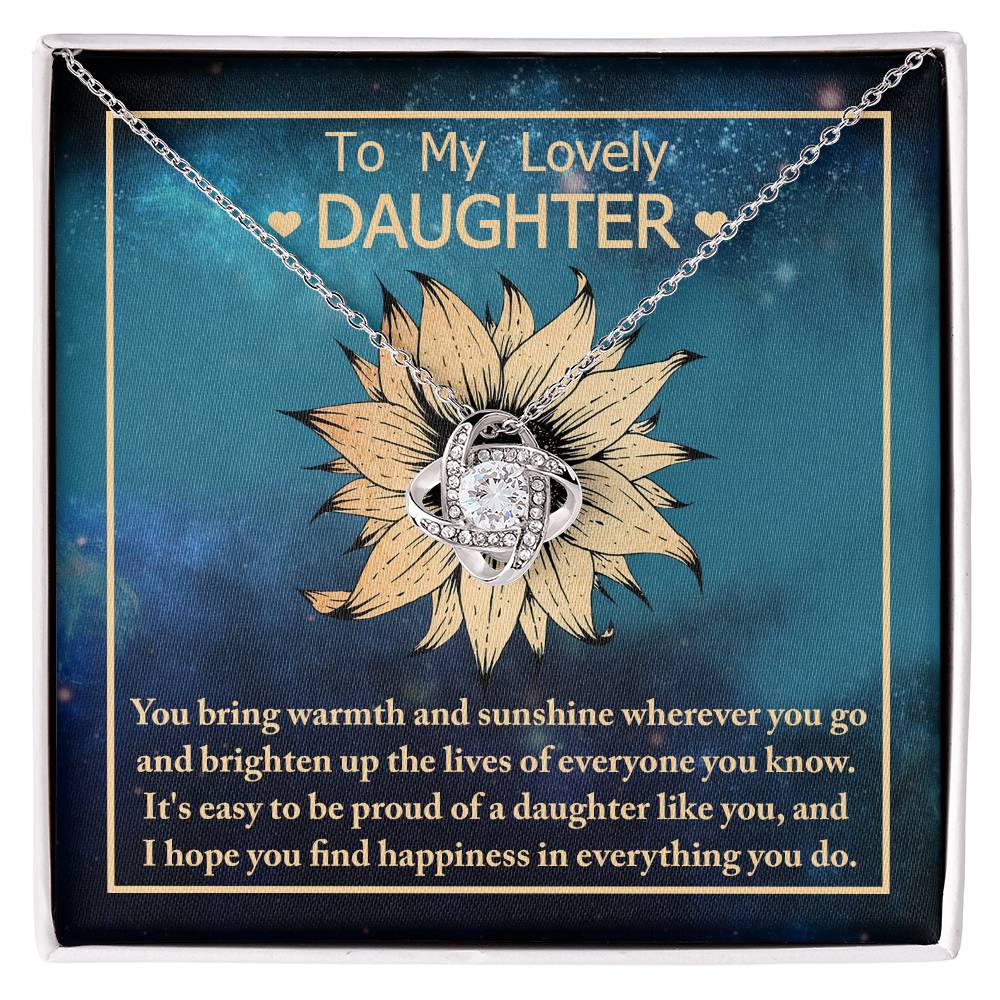 Warmth And Sunshine - Love Knot Necklace For Daughter