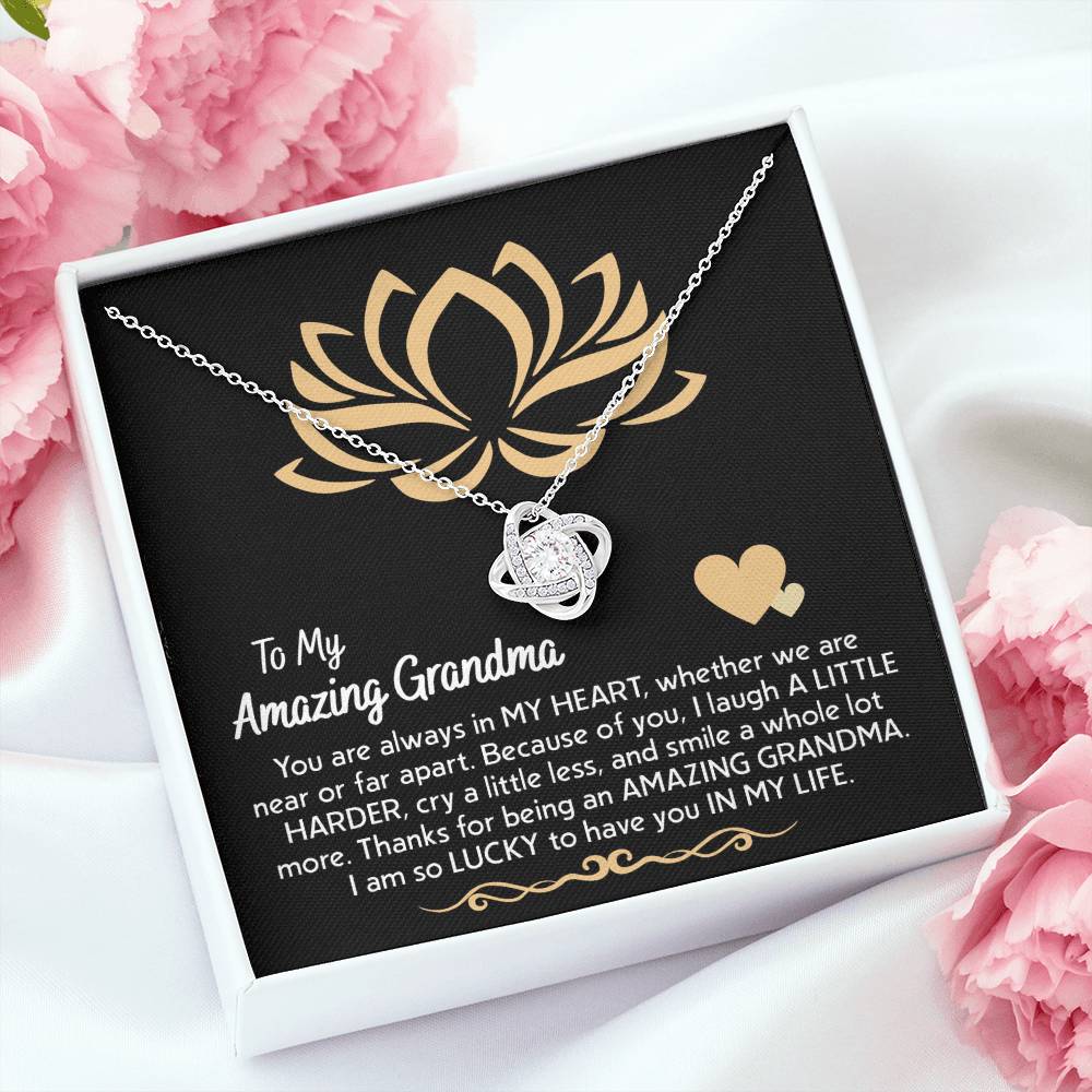 In My Heart - Love Knot Necklace For Grandma