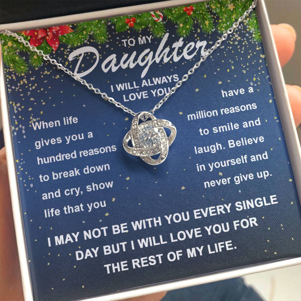 Smile And Laugh - Love Knot Necklace For Daughter For Christmas