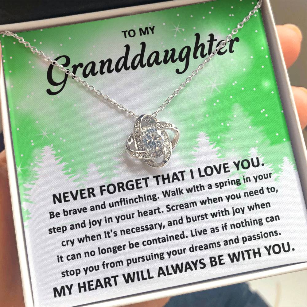 Pursue Your Dreams - Love Knot Necklace For Granddaughter For Christmas