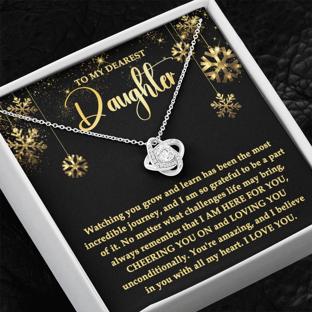 Believe In You With All My Heart - Love Knot Necklace For Daughter For Christmas