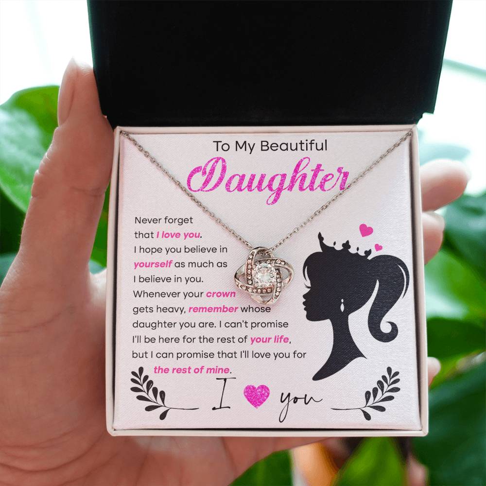 Believe In Yourself - Love Knot Necklace For Daughter