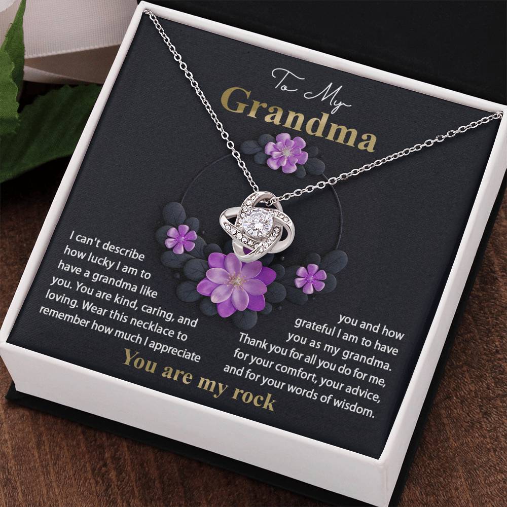 Words Of Wisdom - Love Knot Necklace For Grandma