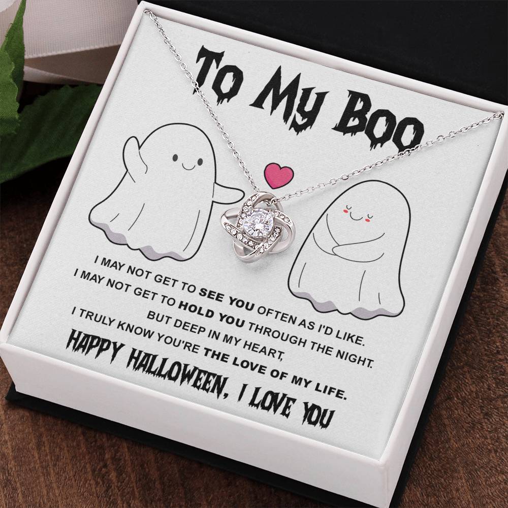 To My Boo - Love Knot Halloween Necklace