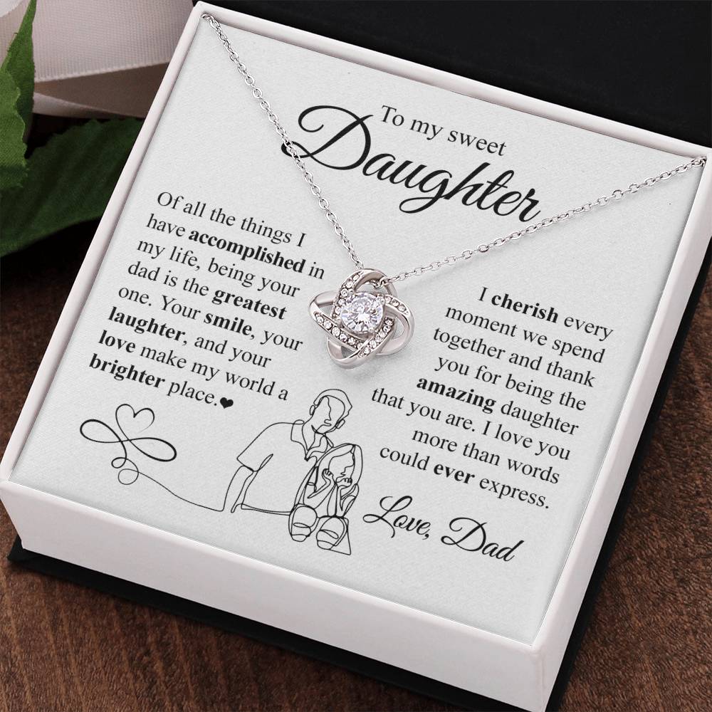 More Than Words - Love Knot Necklace For Daughter