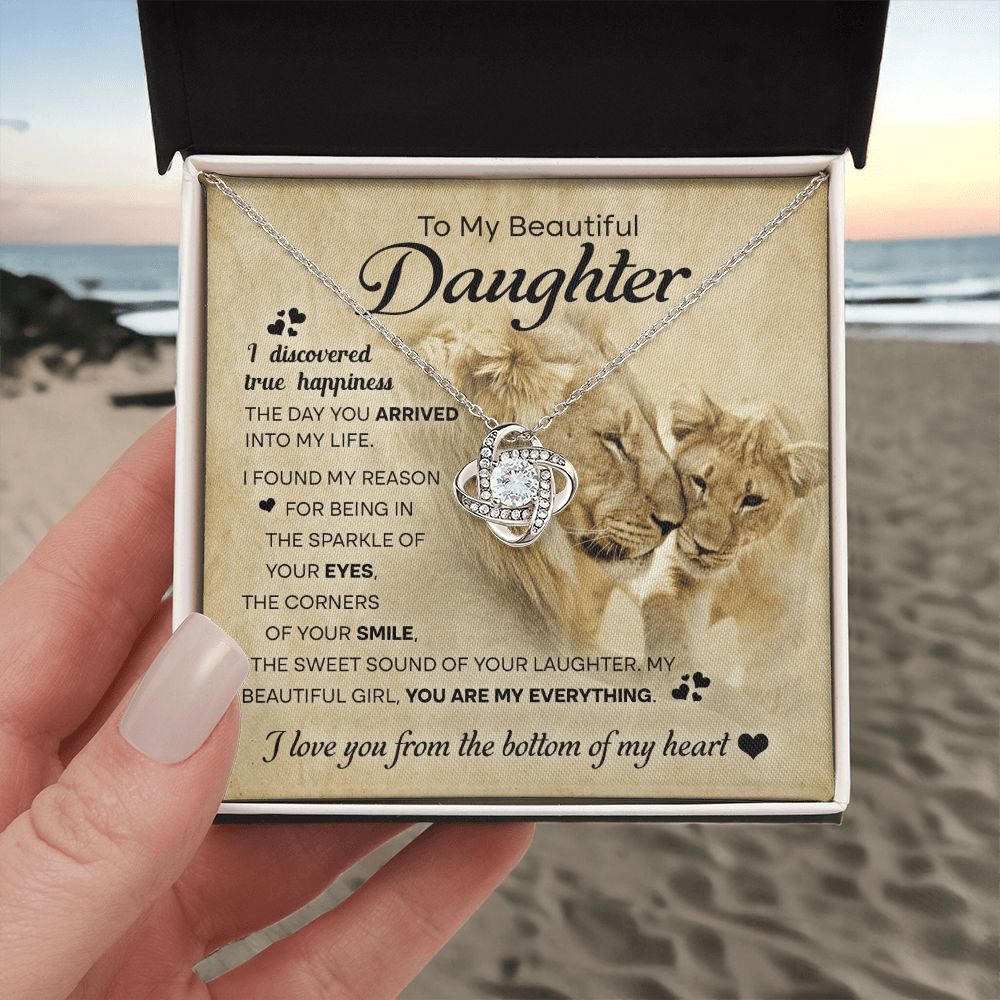 True Happiness - Love Knot Necklace For Daughter