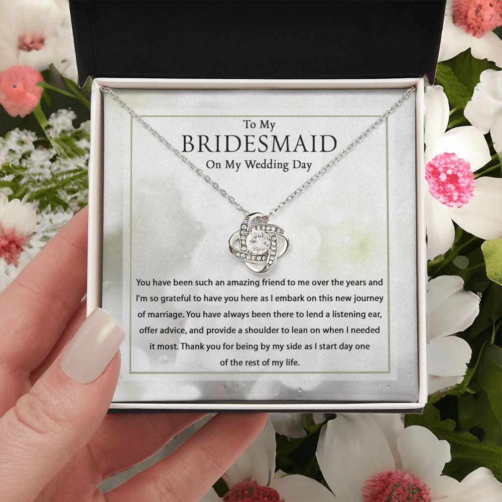 As I Start Day One Of The Rest Of My Life - Love Knot Necklace For Bridesmaid