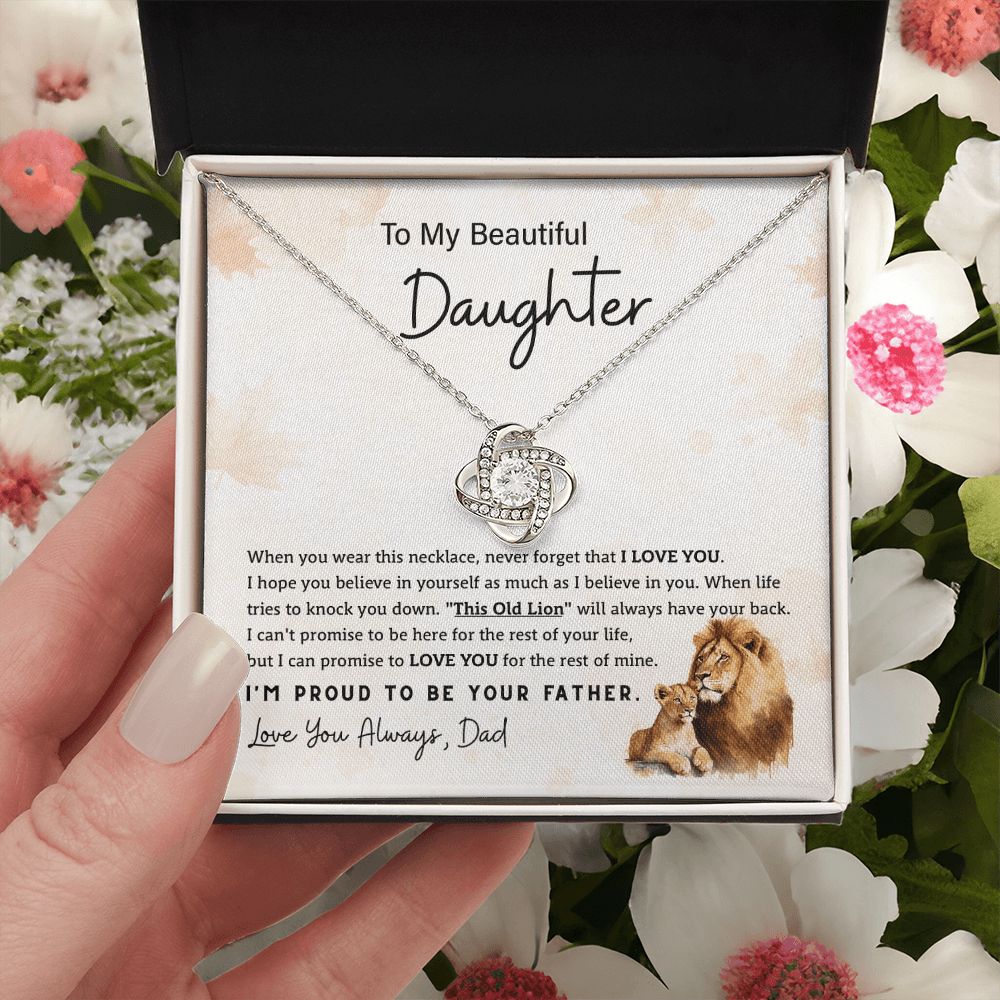 This Old Lion - Love Knot Necklace For Daughter