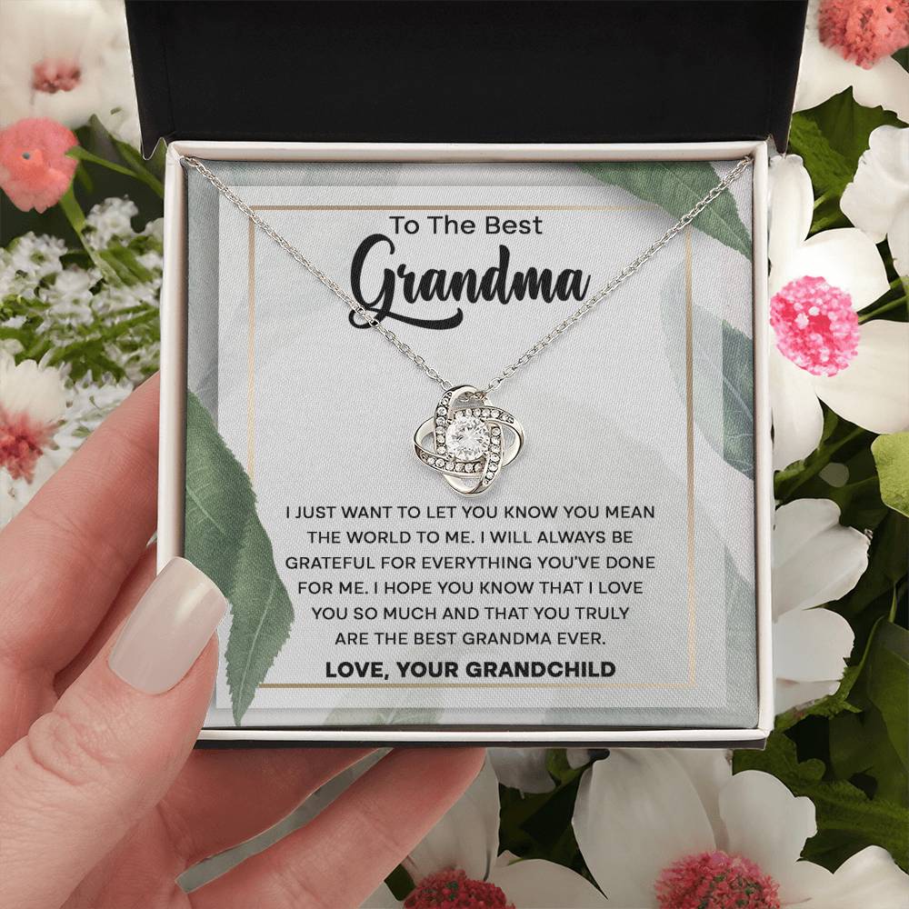 You Mean The World To Me - Love Knot Necklace For Grandma