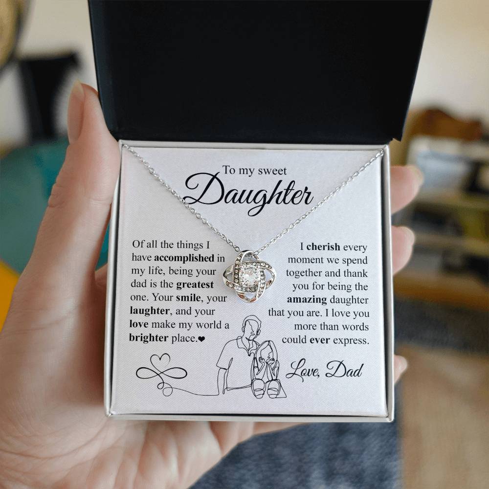 More Than Words - Love Knot Necklace For Daughter