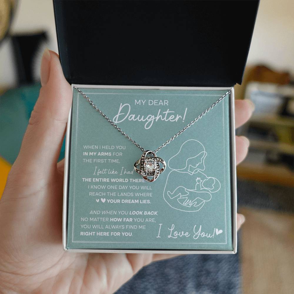Right Here For You - Love Knot Necklace For Daughter