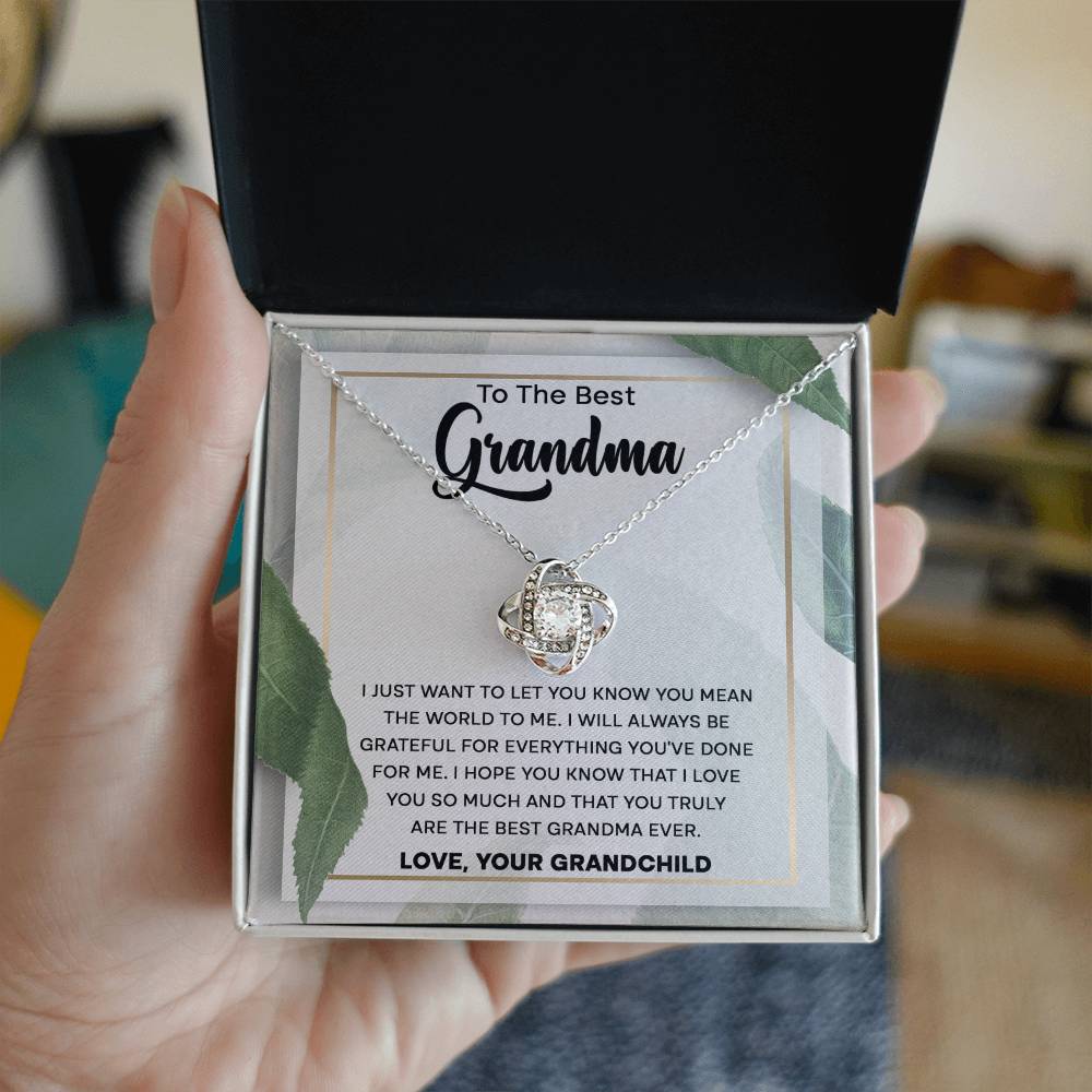 You Mean The World To Me - Love Knot Necklace For Grandma