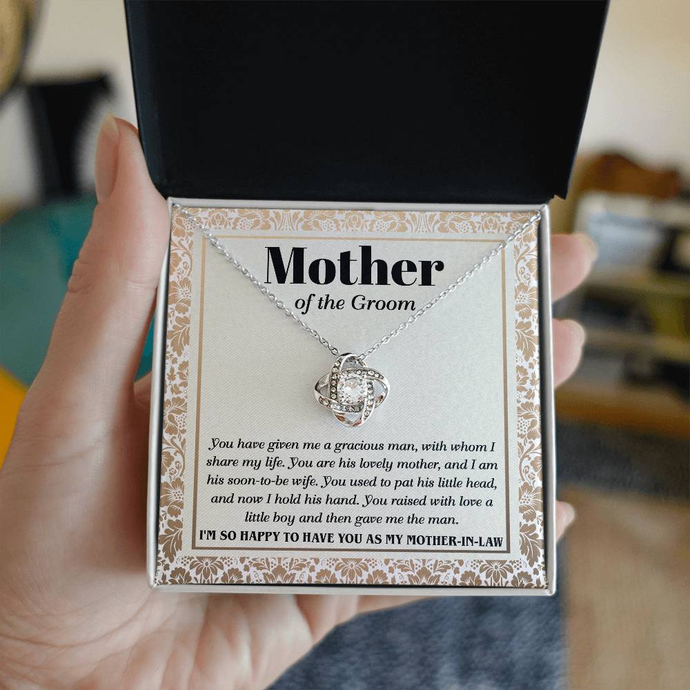 You Raised A Little Boy - Love Knot Necklace For Mother Of The Groom