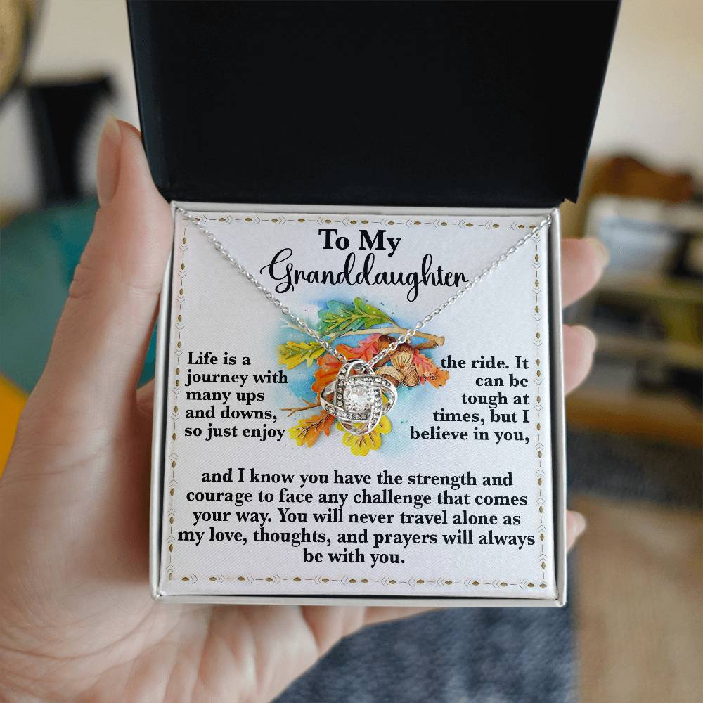 You Will Never Travel Alone - Love Knot Necklace For Granddaughter