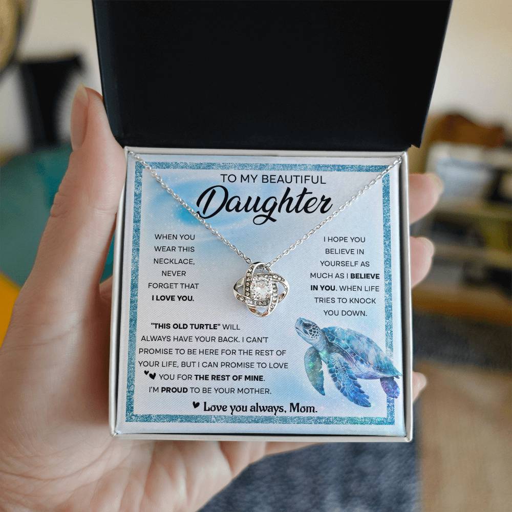 This Old Turtle - Love Knot Necklace For Daughter