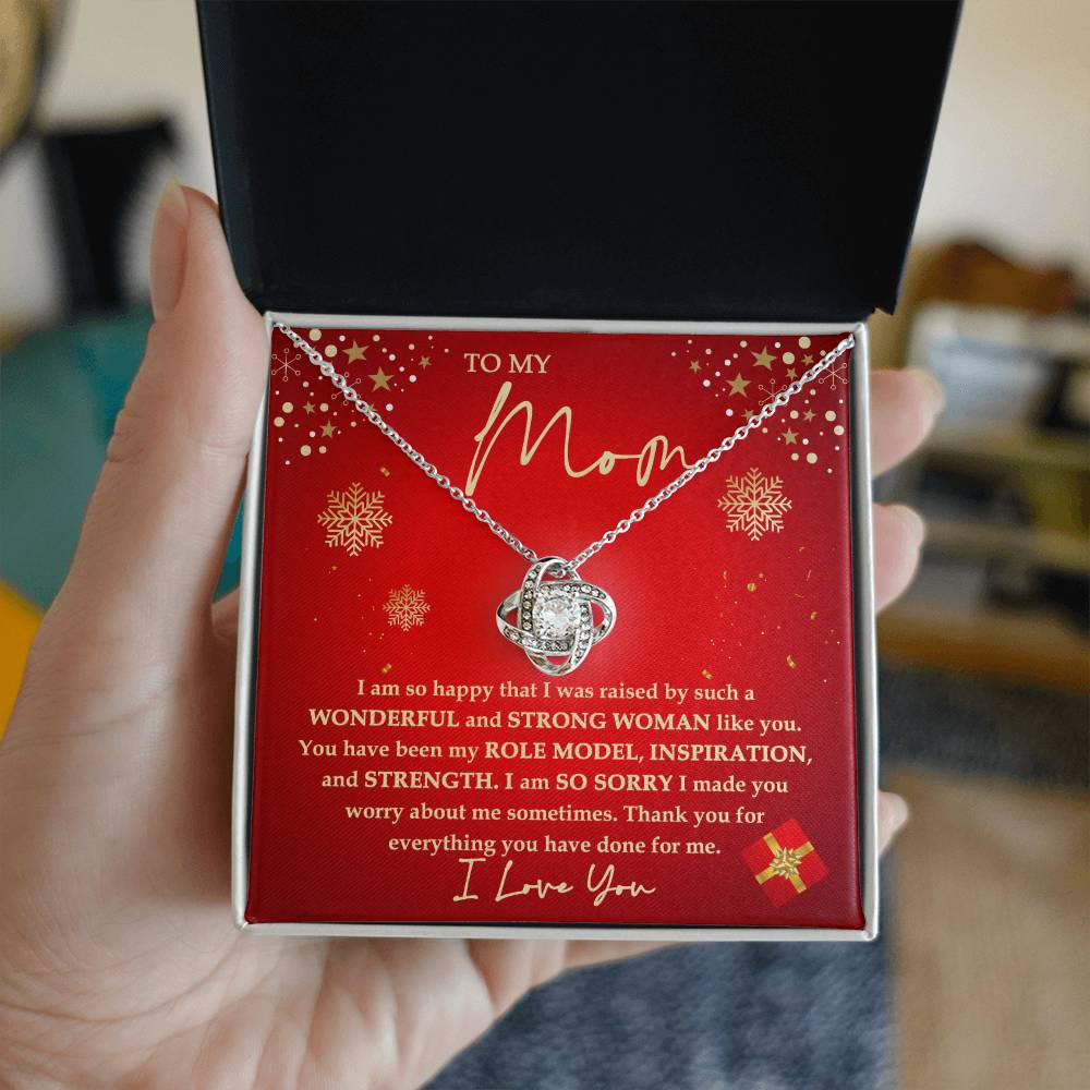 My Inspiration And Strength - Christmas Love Knot Necklace For Mom