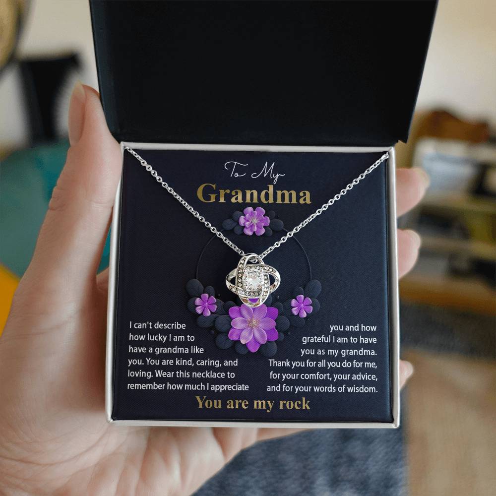 Words Of Wisdom - Love Knot Necklace For Grandma