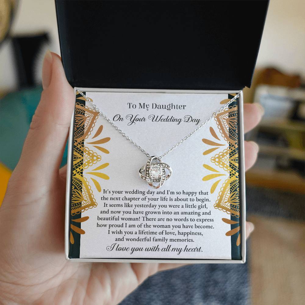 A Little Girl - Love Knot Necklace For Daughter On Wedding Day