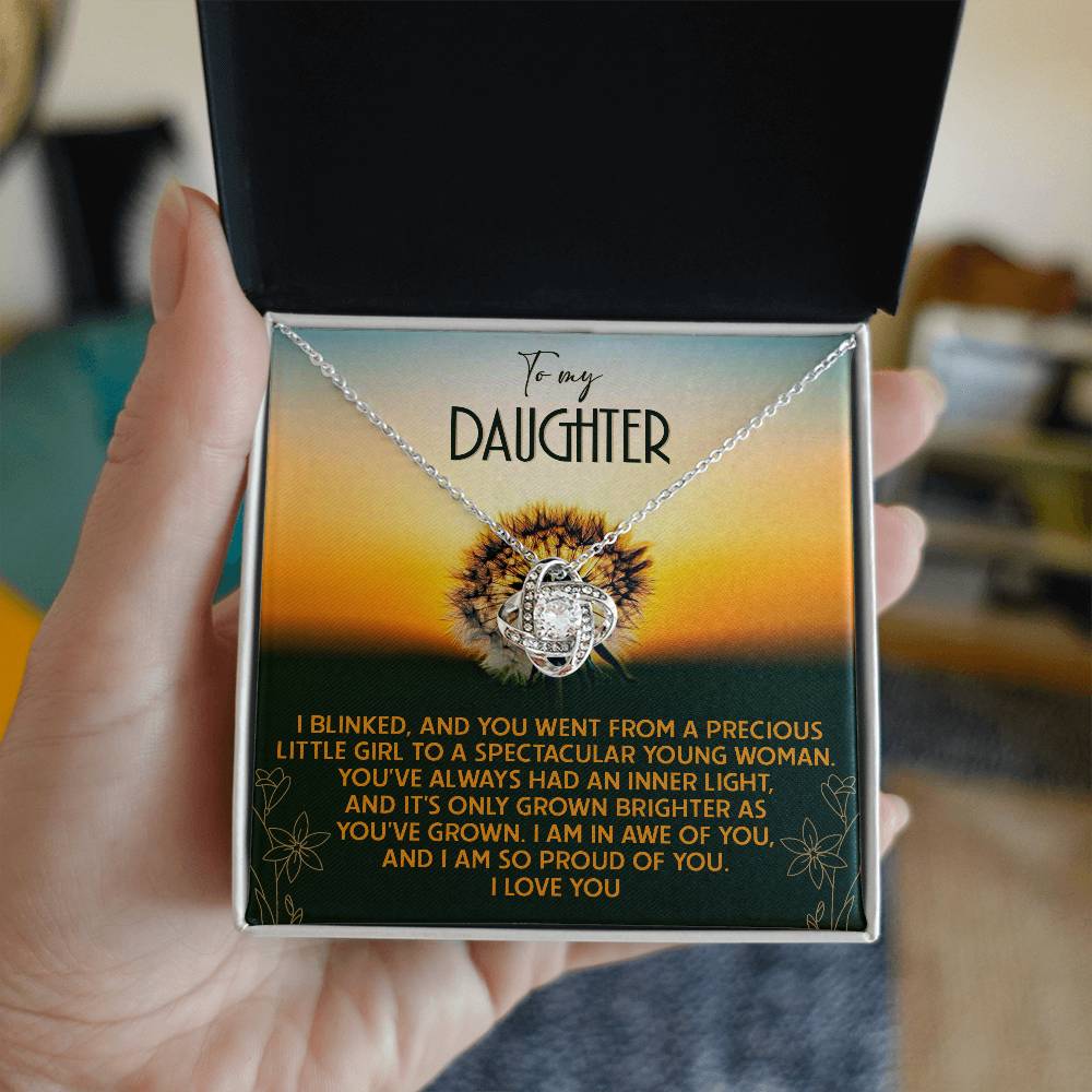 Inner Light That Has Grown Brighter - Love Knot Necklace For Daughter