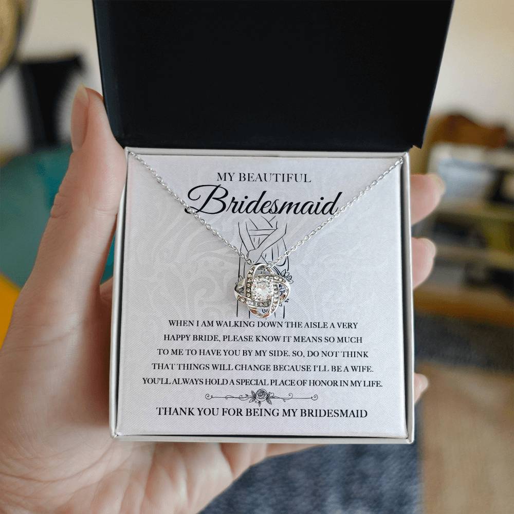 Thank You - Love Knot Necklace For Bridesmaid