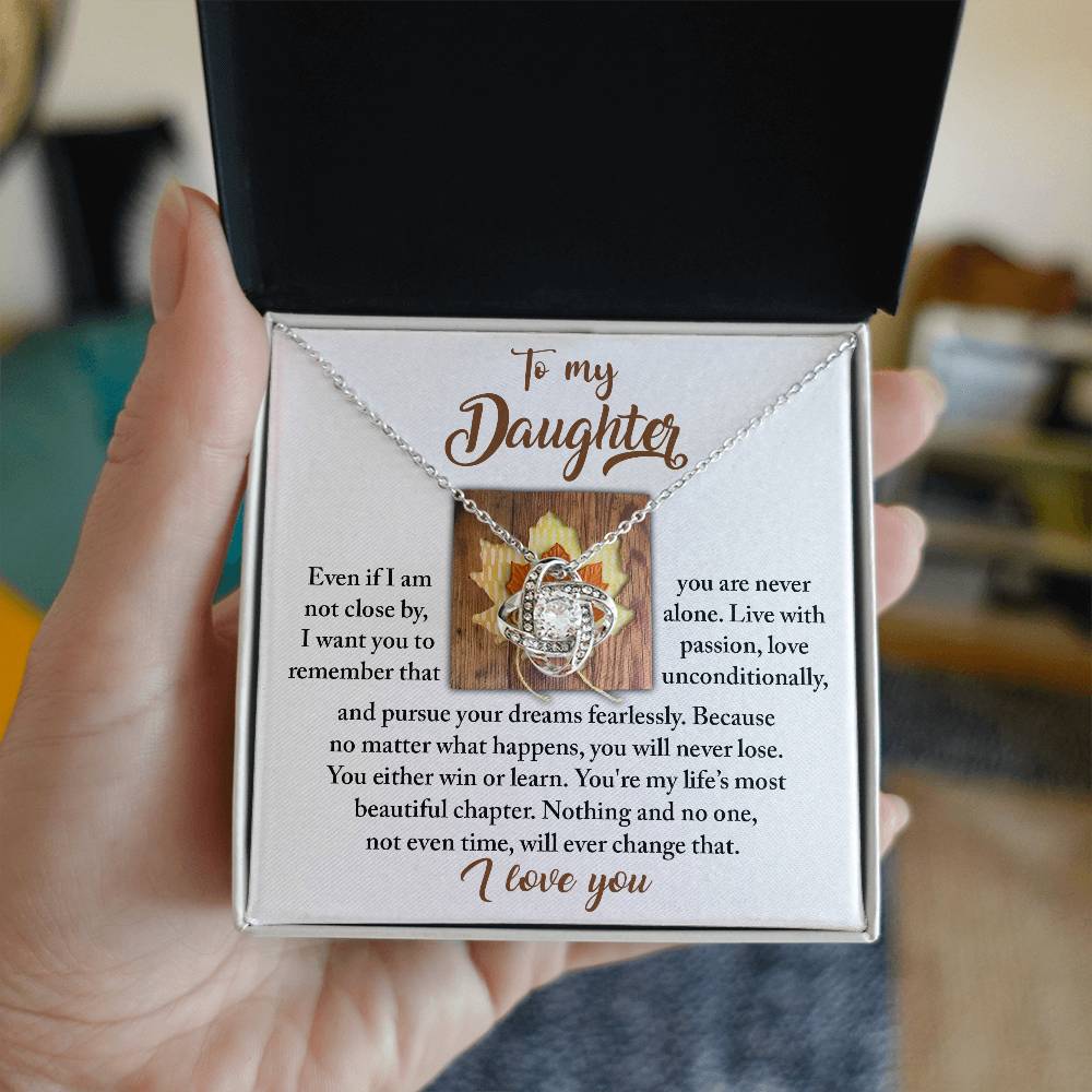 Live With Passion - Love Knot Necklace For Daughter