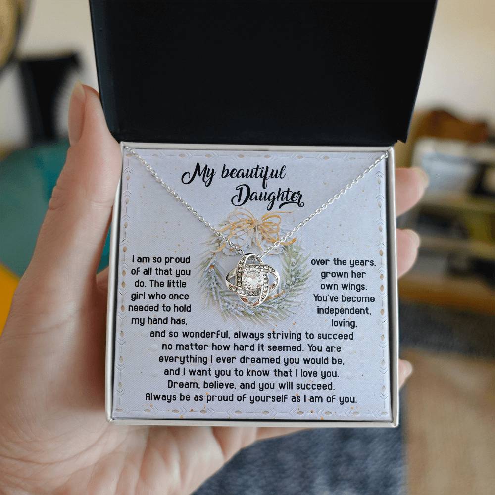 Proud Of Yourself - Love Knot Necklace For Daughter For Christmas