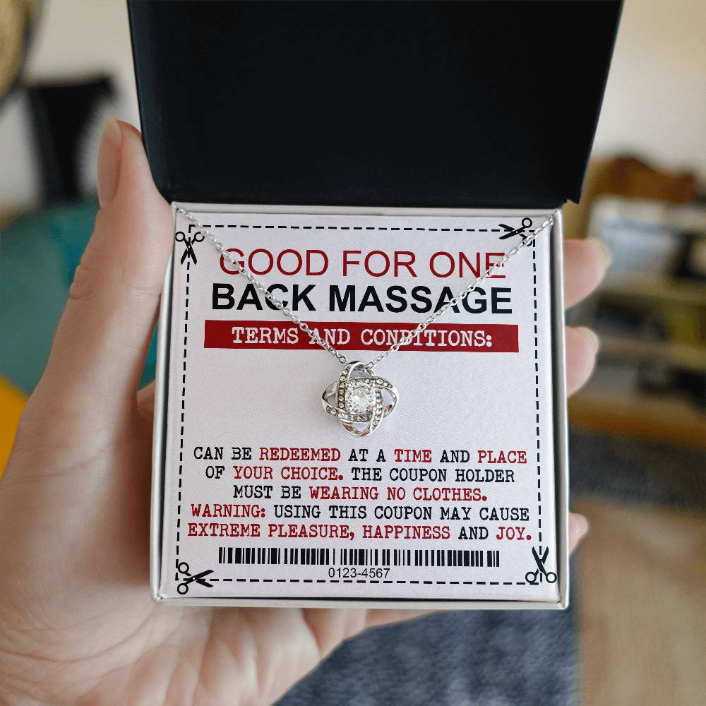 Back Massage Coupon - Love Knot Necklace For Wife
