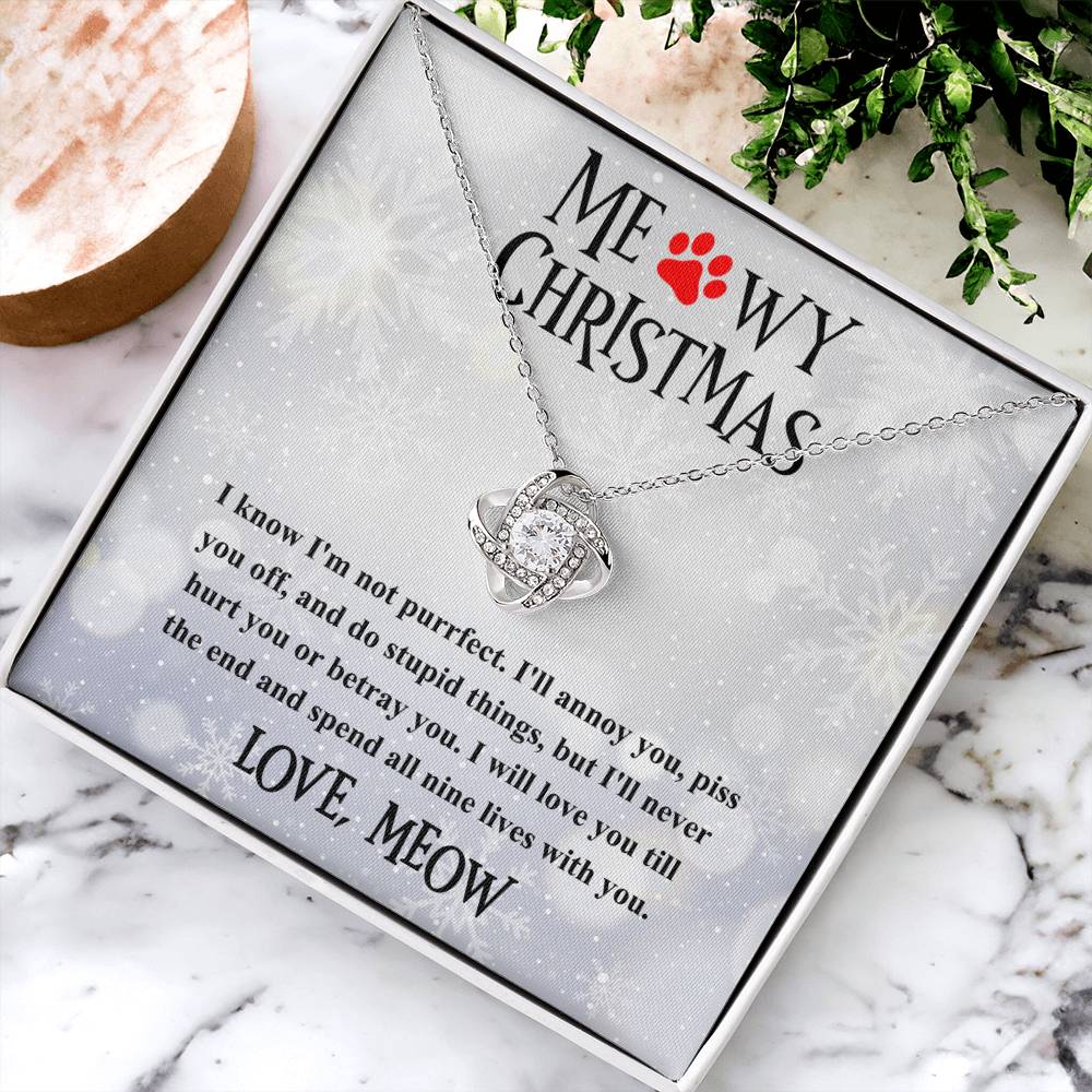 Meowy Christmas - Love Knot Necklace For Cat Lover