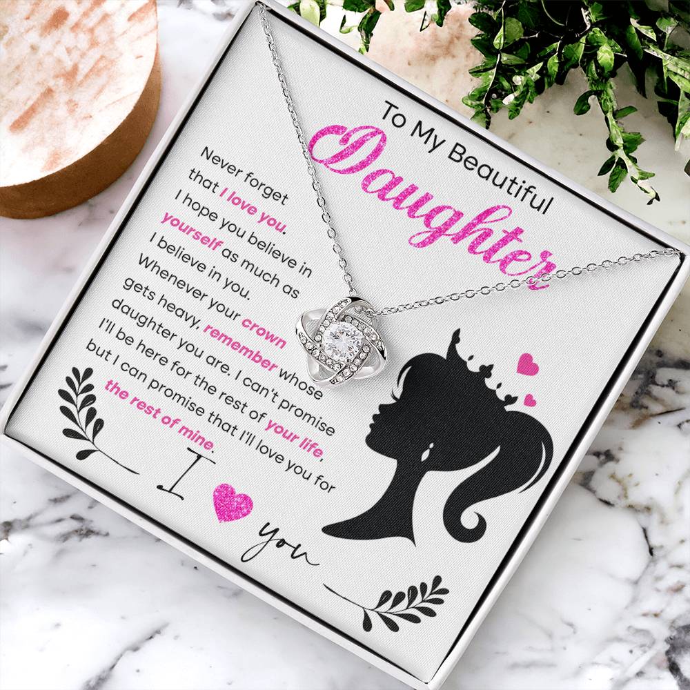 Believe In Yourself - Love Knot Necklace For Daughter