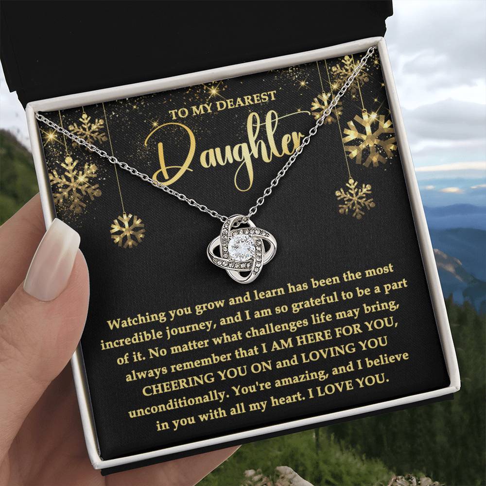 Believe In You With All My Heart - Love Knot Necklace For Daughter For Christmas