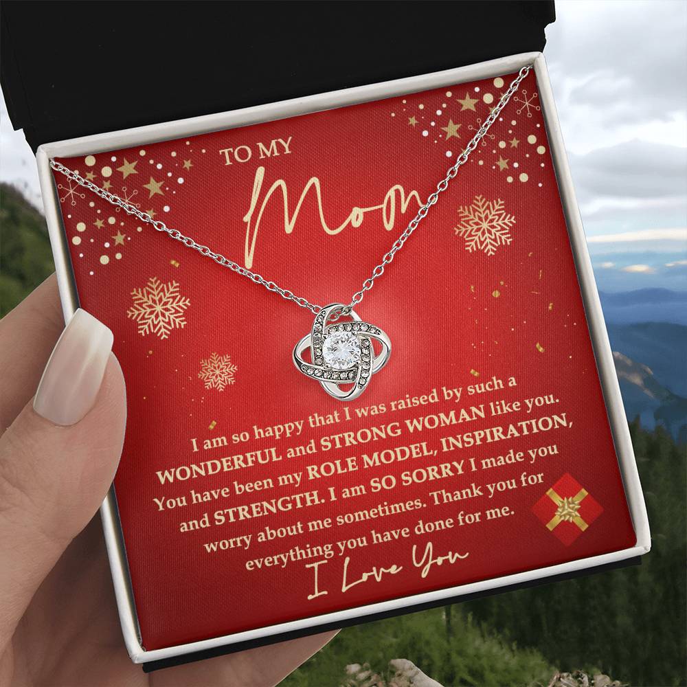 My Inspiration And Strength - Christmas Love Knot Necklace For Mom