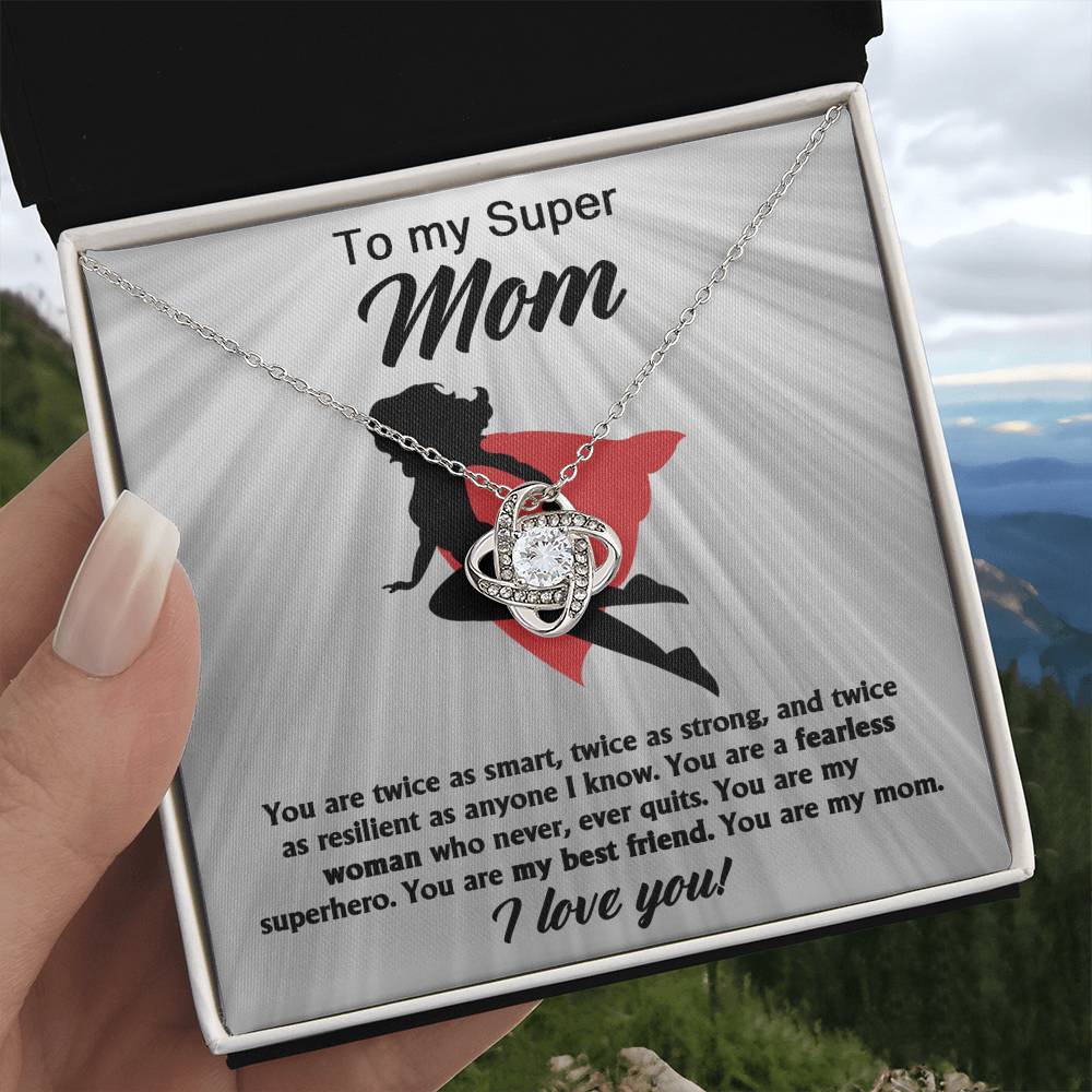 My Superhero - Love Knot Necklace For Mom