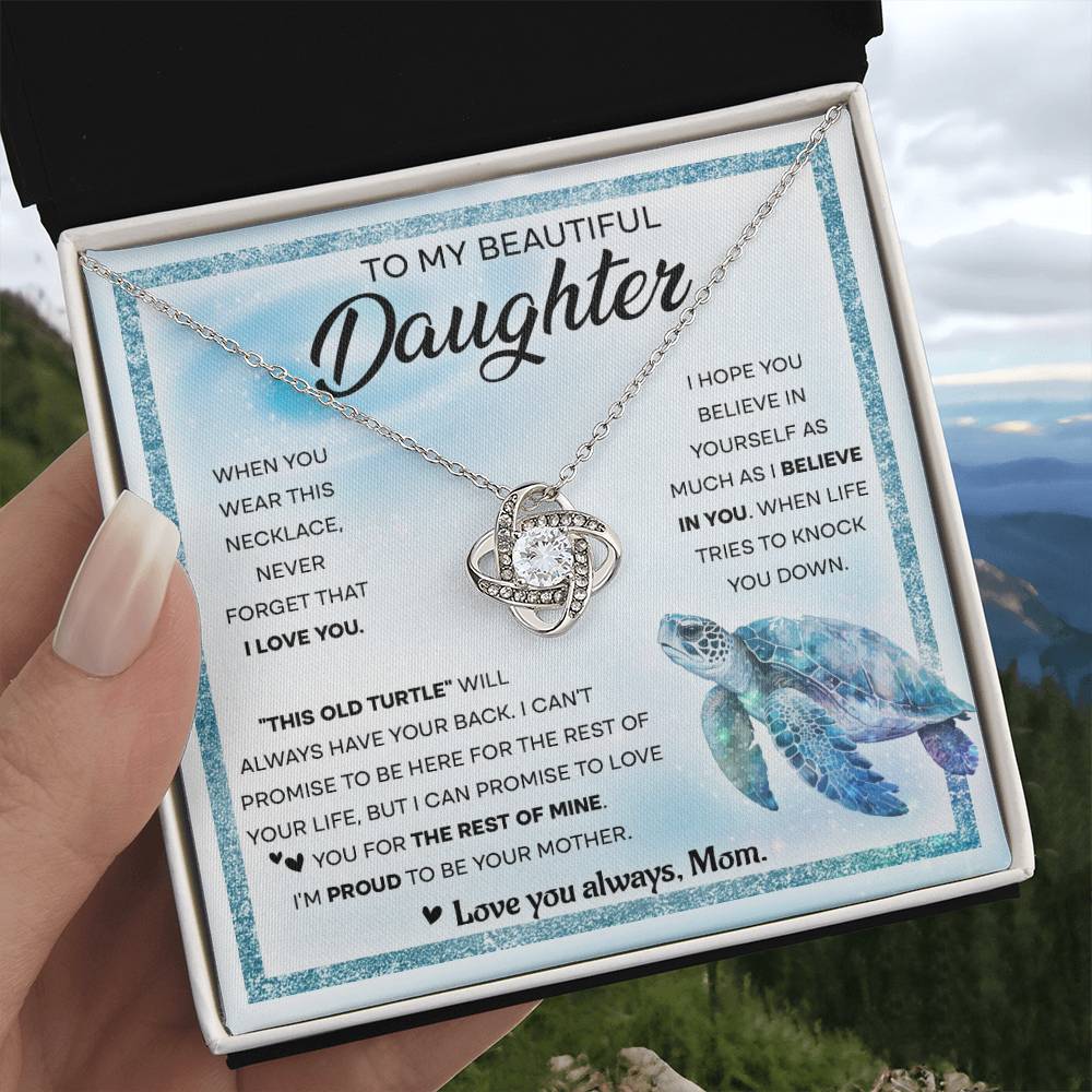 This Old Turtle - Love Knot Necklace For Daughter