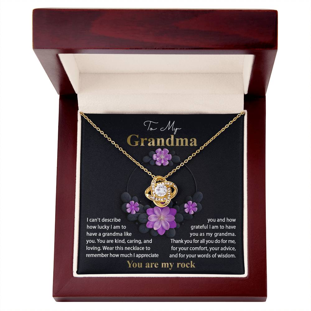Words Of Wisdom - Love Knot Necklace For Grandma