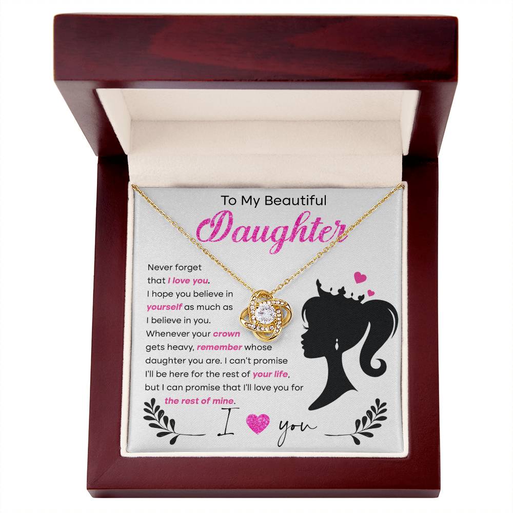 Believe In Yourself - Love Knot Necklace For Daughter