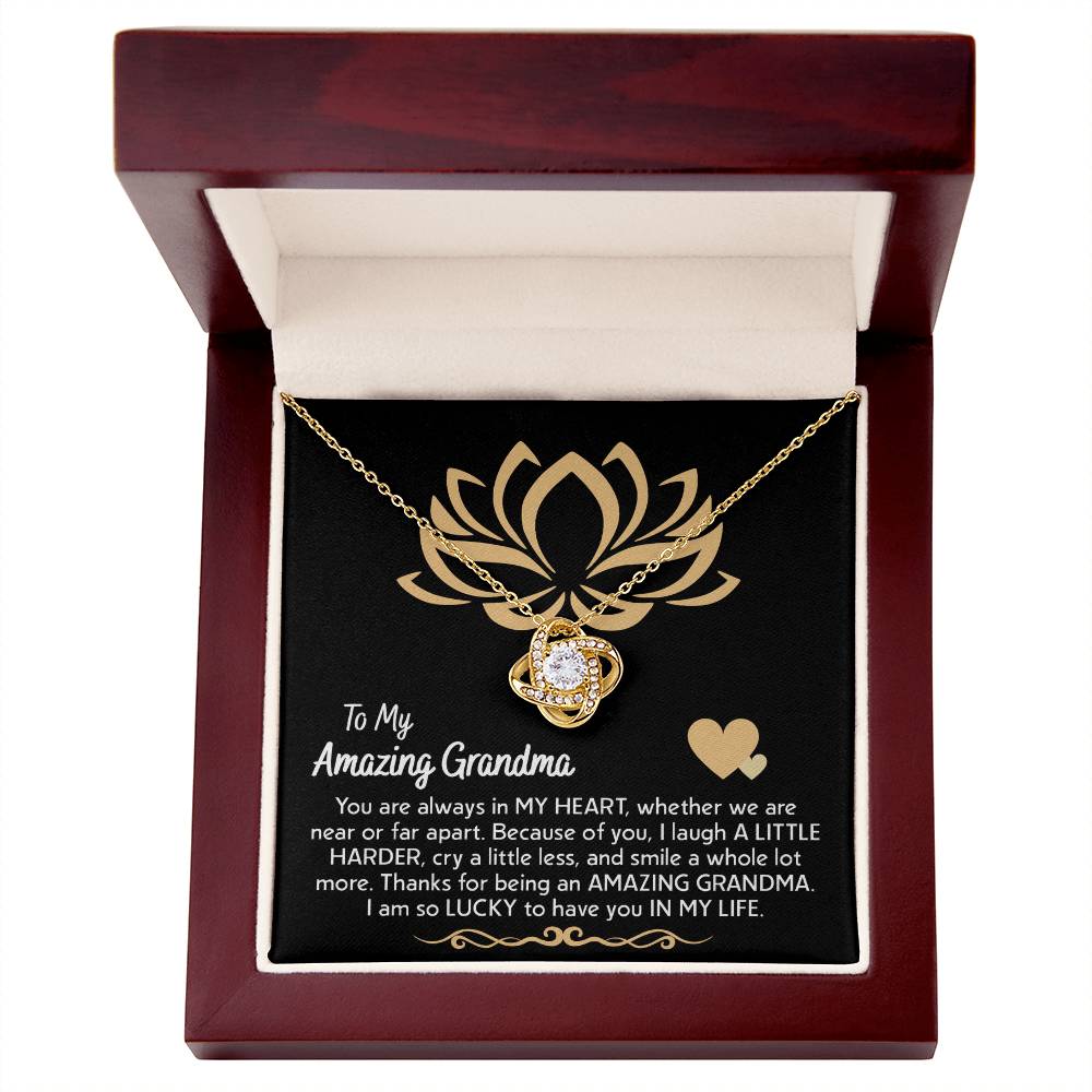 In My Heart - Love Knot Necklace For Grandma