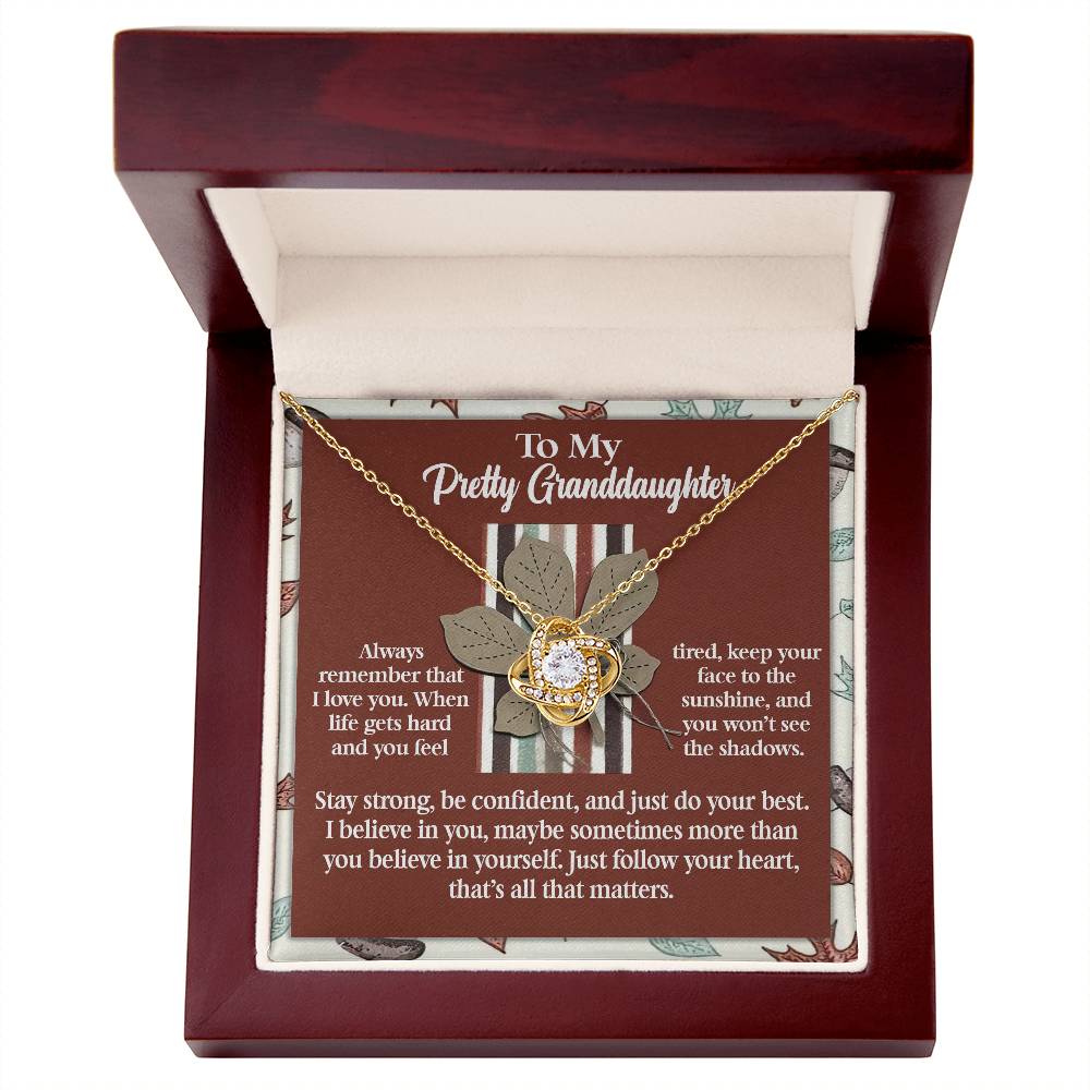 Keep Your Face To The Sunshine - Love Knot Necklace For Granddaughter